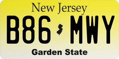 NJ license plate B86MWY