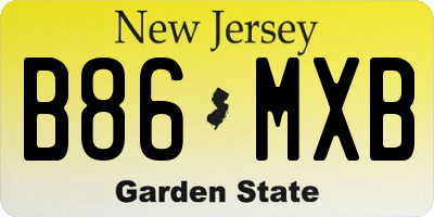 NJ license plate B86MXB