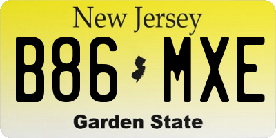 NJ license plate B86MXE