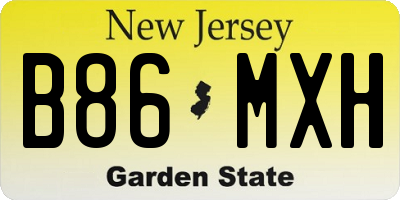 NJ license plate B86MXH