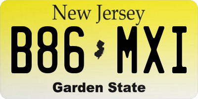 NJ license plate B86MXI