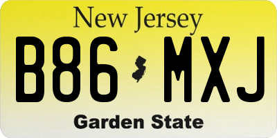NJ license plate B86MXJ