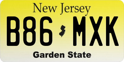 NJ license plate B86MXK