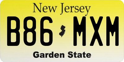 NJ license plate B86MXM