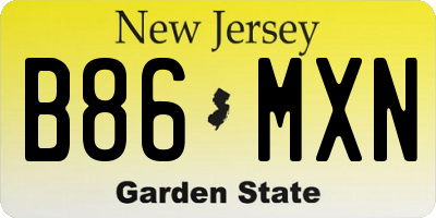 NJ license plate B86MXN