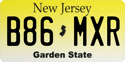 NJ license plate B86MXR