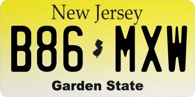 NJ license plate B86MXW