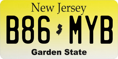 NJ license plate B86MYB