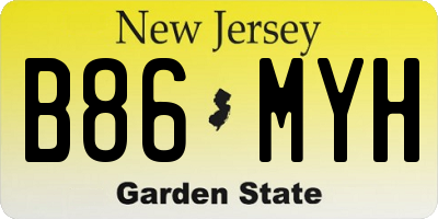 NJ license plate B86MYH