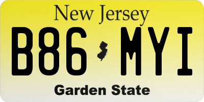NJ license plate B86MYI