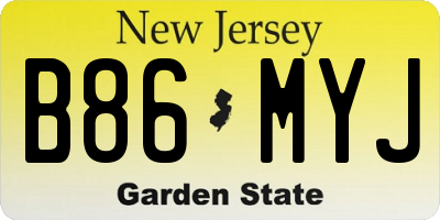 NJ license plate B86MYJ