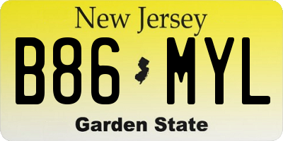 NJ license plate B86MYL