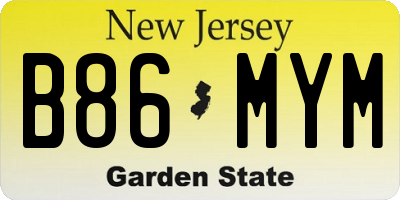 NJ license plate B86MYM