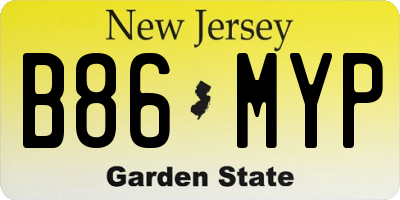 NJ license plate B86MYP