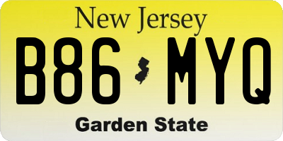 NJ license plate B86MYQ