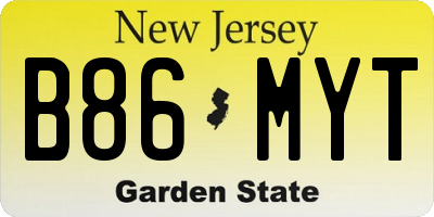 NJ license plate B86MYT