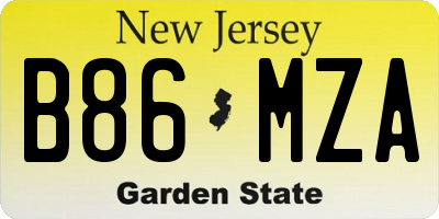 NJ license plate B86MZA
