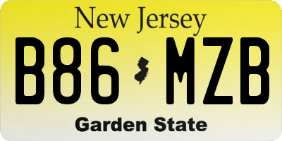 NJ license plate B86MZB