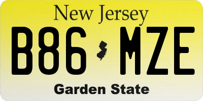 NJ license plate B86MZE