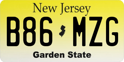 NJ license plate B86MZG