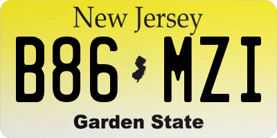 NJ license plate B86MZI