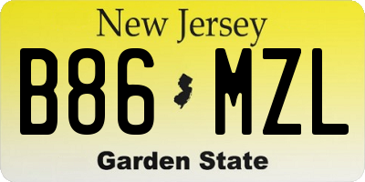 NJ license plate B86MZL