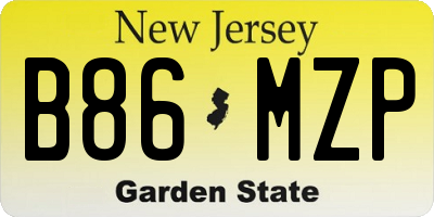 NJ license plate B86MZP