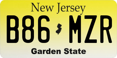 NJ license plate B86MZR