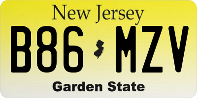 NJ license plate B86MZV