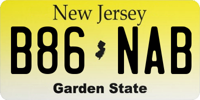NJ license plate B86NAB