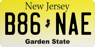 NJ license plate B86NAE