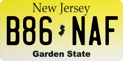 NJ license plate B86NAF