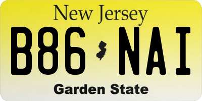 NJ license plate B86NAI