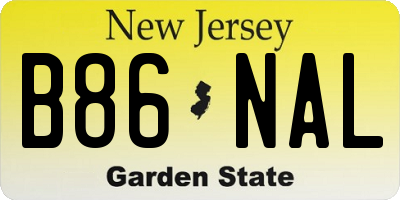 NJ license plate B86NAL