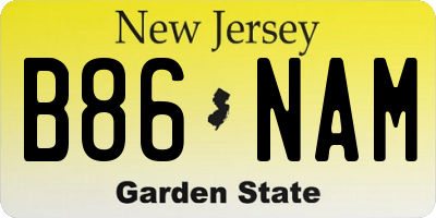 NJ license plate B86NAM
