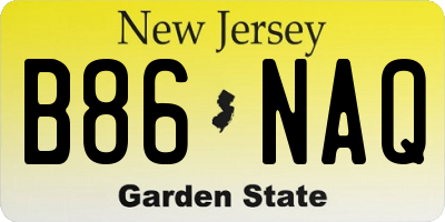 NJ license plate B86NAQ