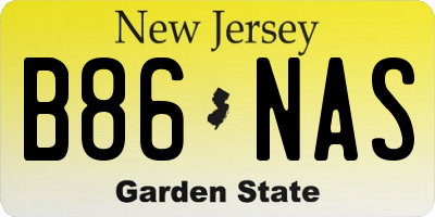 NJ license plate B86NAS