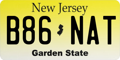 NJ license plate B86NAT