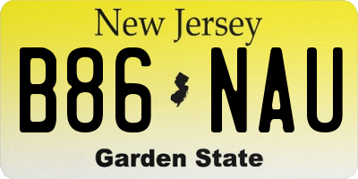 NJ license plate B86NAU