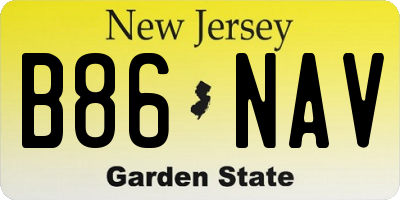 NJ license plate B86NAV