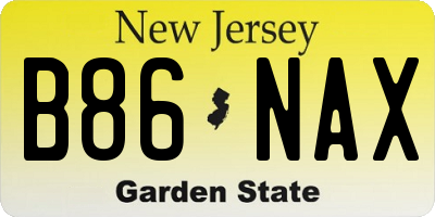 NJ license plate B86NAX