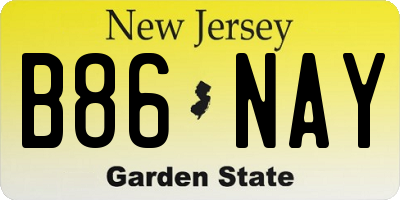 NJ license plate B86NAY