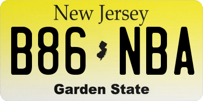 NJ license plate B86NBA