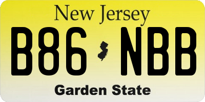 NJ license plate B86NBB