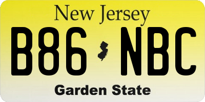 NJ license plate B86NBC