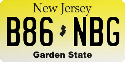 NJ license plate B86NBG