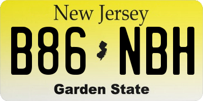 NJ license plate B86NBH