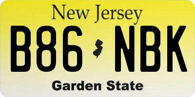 NJ license plate B86NBK