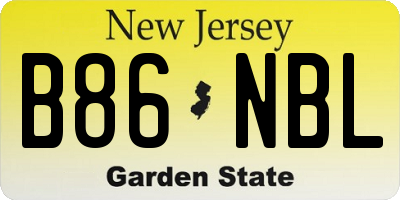 NJ license plate B86NBL