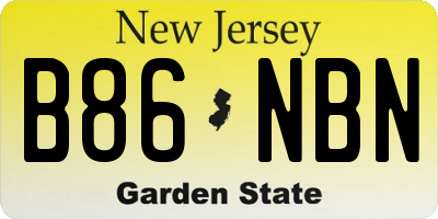 NJ license plate B86NBN